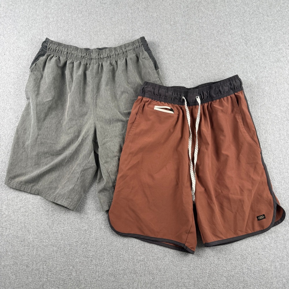 LEG3ND Shorts Mens S Gray Brown Discovery Athletic Activewear Lot of 2 Casual